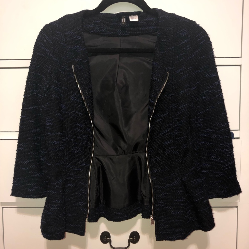 Black and navy work blazer